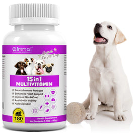 15 in 1 Multivitamin 180 Chewable Tablets Suitable For All Dogs Boosts Immune Function Enhances Heart Support Peking Duck Flavor