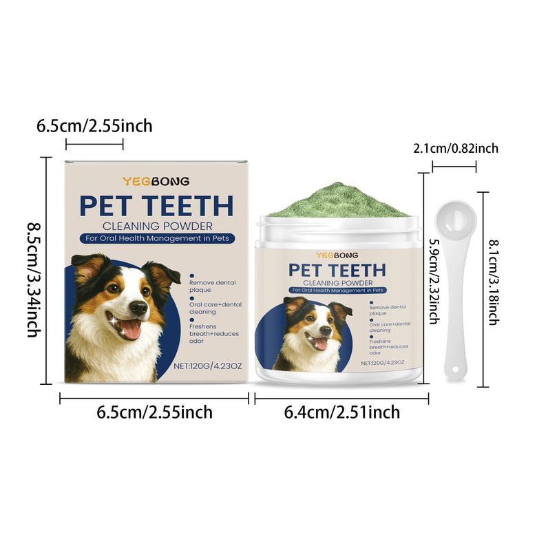 Yegbong 120g Dog Teeth Cleaning Powder for Dogs, Gentle Teeth Cleaning for Dogs to Improve Oral Odor and Freshen Breath