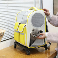 Pet Trolley Bag Cat Bag Large Capacity Portable Breathable Backpack