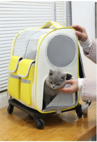 Pet Trolley Bag Cat Bag Large Capacity Portable Breathable Backpack