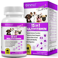 15 in 1 Multivitamin 180 Chewable Tablets Suitable For All Dogs Boosts Immune Function Enhances Heart Support Peking Duck Flavor