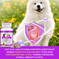 15 in 1 Multivitamin 180 Chewable Tablets Suitable For All Dogs Boosts Immune Function Enhances Heart Support Peking Duck Flavor