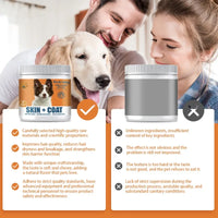 Skin & Coat Supplement for Dogs with Omega 3, 9 & Vitamin E, Supports fur health，Beef Flavor -120 Soft Chews