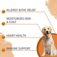 Skin & Coat Supplement for Dogs with Omega 3, 9 & Vitamin E, Supports fur health，Beef Flavor -120 Soft Chews