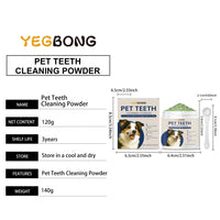Yegbong 120g Dog Teeth Cleaning Powder for Dogs, Gentle Teeth Cleaning for Dogs to Improve Oral Odor and Freshen Breath