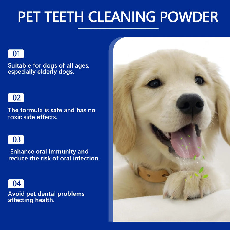 Yegbong 120g Dog Teeth Cleaning Powder for Dogs, Gentle Teeth Cleaning for Dogs to Improve Oral Odor and Freshen Breath