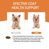 Skin & Coat Supplement for Dogs with Omega 3, 9 & Vitamin E, Supports fur health，Beef Flavor -120 Soft Chews